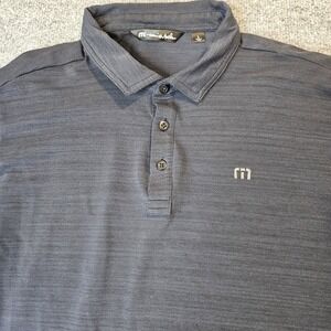 Travis Mathew Men's Polo Shirt‎ Longsleeve Size Large Navy Blue
